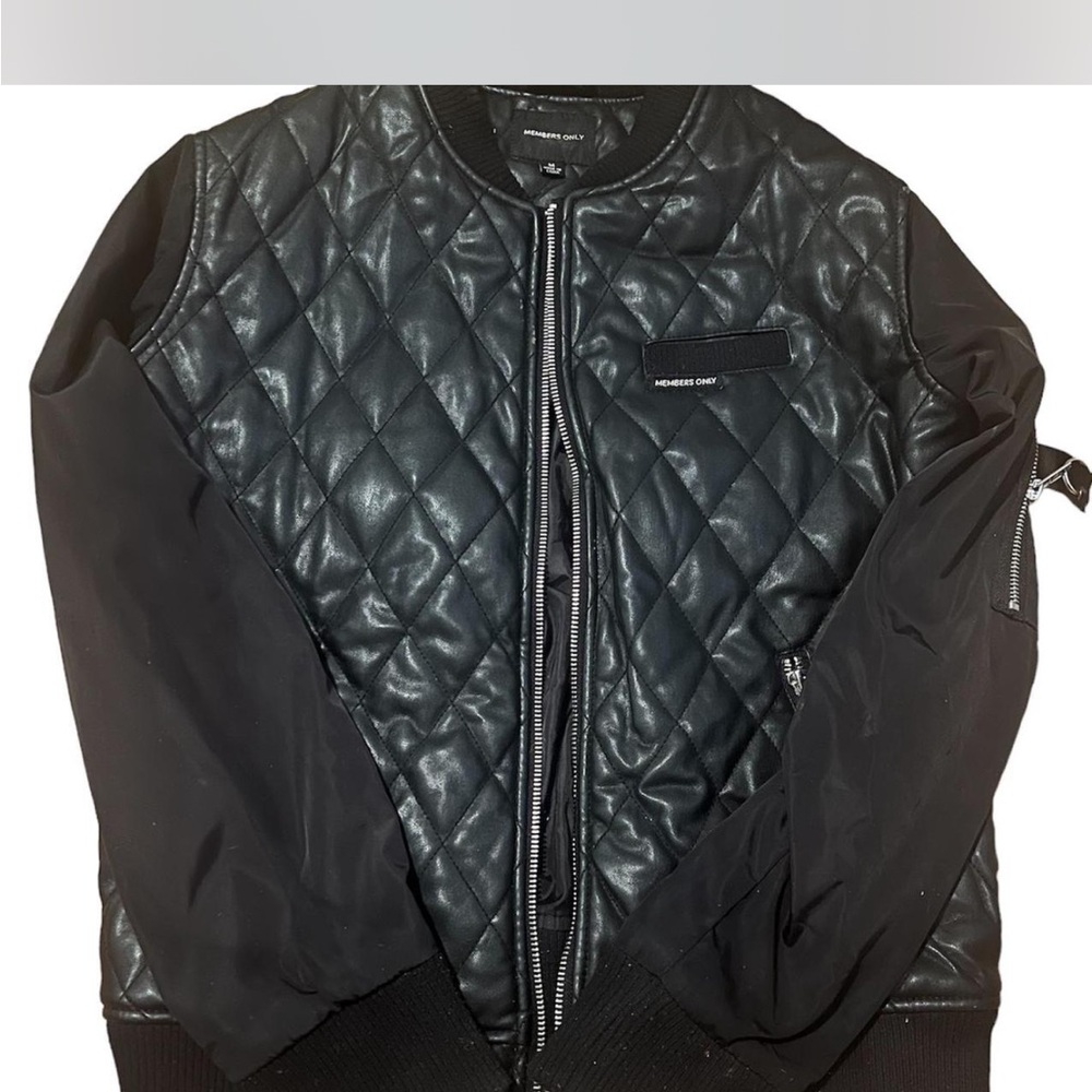 Members Only Black Quilted Bomber Jacket